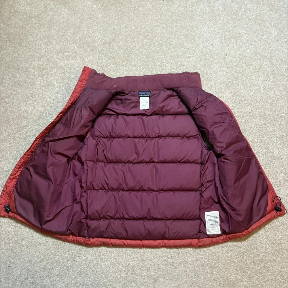 Vtg Patagonia Puffer Vest‎ Kids Large L Salmon Insulated Zip Pocket Outdoor